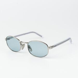 Prada Women Sunglasses Silver Azure Oval  PRB53S 1BC40N NEW AUTHENTIC